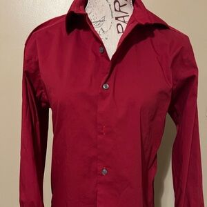 ALFANI burgundy dress shirt, size small